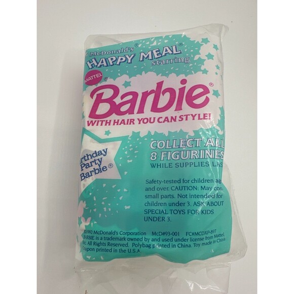 1992 McDonald’s Birthday Party Barbie Happy Meal Toy Sealed Mattel - Picture 1 of 10